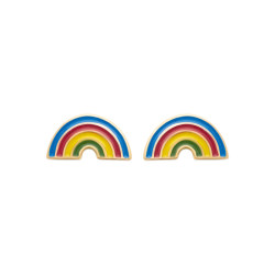 Boucles d'oreilles arc-en-ciel plaqué or  - Bijouterie La Petite Française