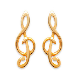 Boucles d'oreilles clef de sol plaqué or - La Petite Française