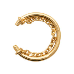 Mono-boucle Bague d'oreille chaine - plaqué or - Haute fantaisie - Design Français depuis 1954 