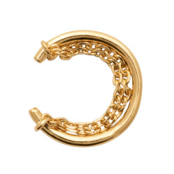 Bague d'oreille 2 chaines plaqué or  - Bijouterie La Petite Française