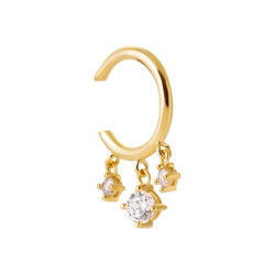 Bague d'oreille Lilibet plaqué or et pampilles zirconium blanc  - Bijouterie La Petite Française