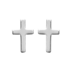 Boucles d'oreilles croix - Argent - Haute fantaisie - Design Français depuis 1954 