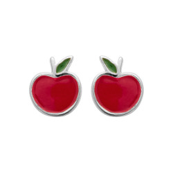 Boucles d'oreilles puces pomme - Argent - Haute fantaisie - Design Français depuis 1954 