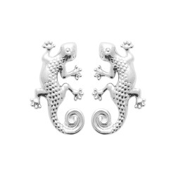Boucles d'oreilles puces Iguane - Argent - Haute fantaisie - Design Français depuis 1954 