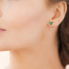 Boucles d'oreilles papillon vert zirconium argent 