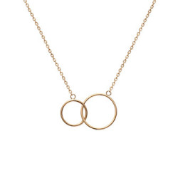 Collier 2 anneaux - Plaqué Or - Haute fantaisie - Design Français depuis 1954 