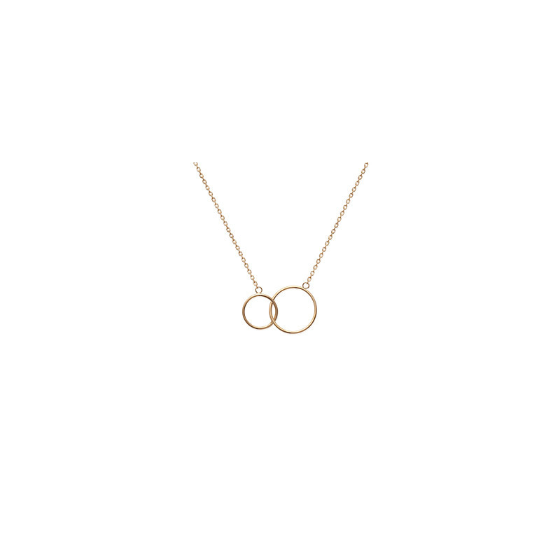 Collier 2 anneaux - Plaqué Or - Haute fantaisie - Design Français depuis 1954 