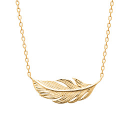 Collier plume - Plaqué Or - Haute fantaisie - Design Français depuis 1954 