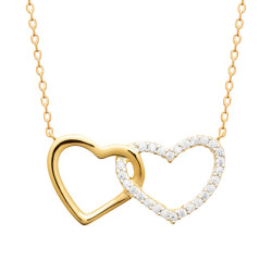 Collier 2 coeurs - Plaqué Or - Haute fantaisie - Design Français depuis 1954 