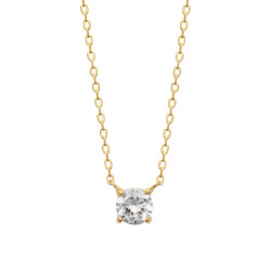 Collier zirconium - 6 MM - Plaqué Or - Haute fantaisie - Design Français depuis 1954 