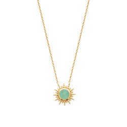 Collier soleil aventurine - Plaqué Or - Haute fantaisie - Design Français depuis 1954 
