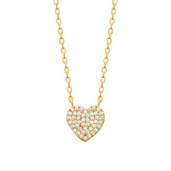 Collier coeur zirconiums - Plaqué Or - Haute fantaisie - Design Français depuis 1954 