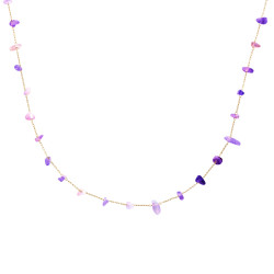 Collier Palvina améthyste - Plaqué Or - Haute fantaisie - Design Français depuis 1954 