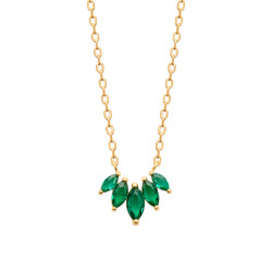 Collier Véronique zirconium vert - Plaqué Or - Haute fantaisie - Design Français depuis 1954 