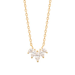 Collier Véronique zirconium blancs - Plaqué Or - Haute fantaisie - Design Français depuis 1954 