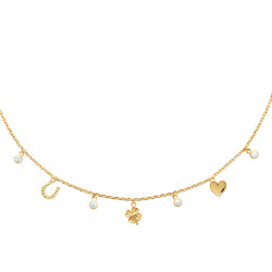 Collier chance zirconiums blancs - Plaqué Or - Haute fantaisie - Design Français depuis 1954 