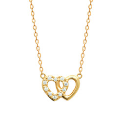 Collier 2 coeurs - Plaqué Or - Haute fantaisie - Design Français depuis 1954 