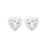 Boucles d'oreilles coeur zirconium blanc - Argent - Haute fantaisie - Design Français depuis 1954 