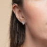 Boucles d'oreilles coeur zirconium blanc - Argent - Haute fantaisie - Design Français depuis 1954 