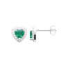 Boucles d'oreilles coeur zirconium vert - Argent - Haute fantaisie - Design Français depuis 1954 