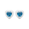 Boucles d'oreilles coeur zirconium bleu - Argent - Haute fantaisie - Design Français depuis 1954 