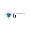 Boucles d'oreilles coeur zirconium bleu - Argent - Haute fantaisie - Design Français depuis 1954 