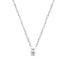 Collier solitaire zirconium - 3 MM - Argent Rhodié - Haute fantaisie - Design Français depuis 1954 