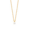 Collier solitaire zirconium -  Plaqué Or – Haute fantaisie · Design Français depuis 1954 