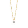 Collier solitaire zirconium -  4 MM - Plaqué Or – Haute fantaisie · Design Français depuis 1954 