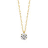 Collier solitaire zirconium -  6 MM - Plaqué Or – Haute fantaisie · Design Français depuis 1954 